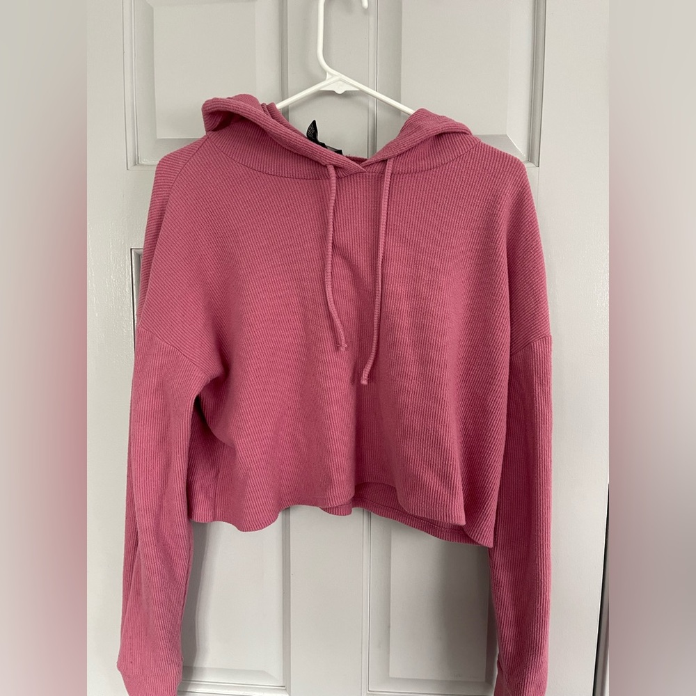 Forever 21 Pink Cropped Hoodie